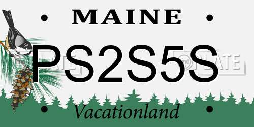 PS2S5S Maine License Plate