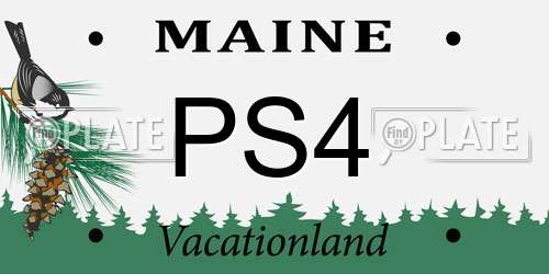 PS4 Maine License Plate