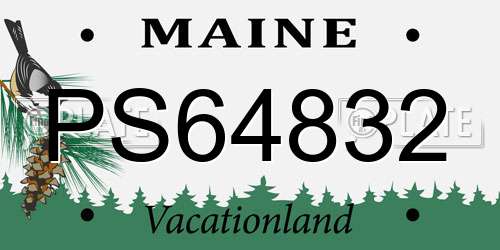 PS64832 Maine License Plate