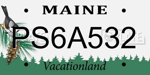 PS6A532 Maine License Plate