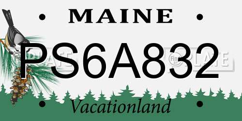 PS6A832 Maine License Plate