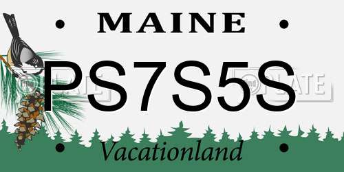PS7S5S Maine License Plate
