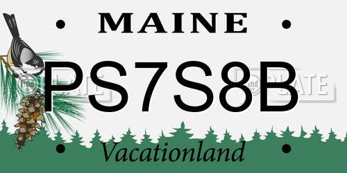 PS7S8B Maine License Plate