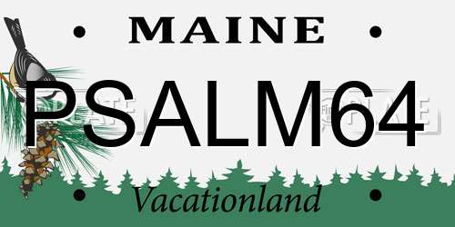 PSALM64 Maine License Plate