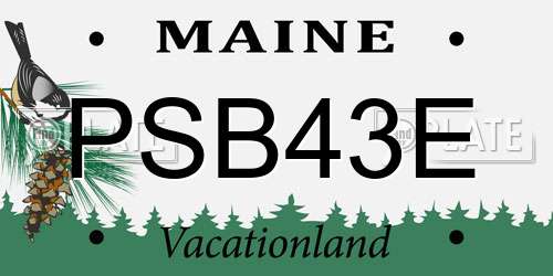 PSB43E Maine License Plate