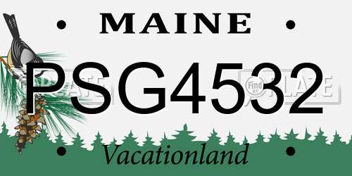PSG4532 Maine License Plate