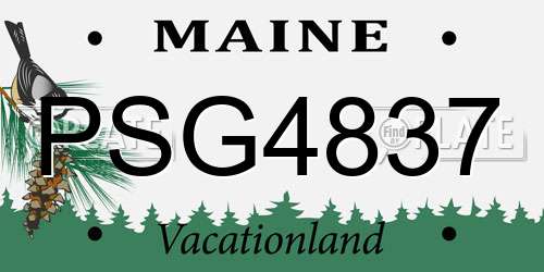 PSG4837 Maine License Plate