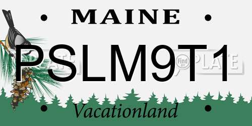 PSLM9T1 Maine License Plate
