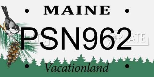 PSN962 Maine License Plate