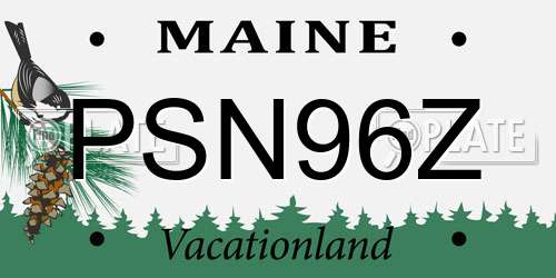 PSN96Z Maine License Plate