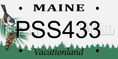 PSS433 Maine License Plate