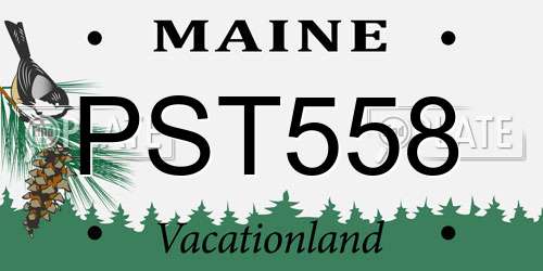 PST558 Maine License Plate