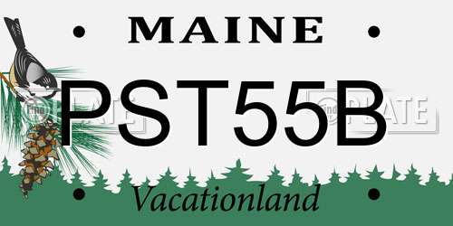 PST55B Maine License Plate