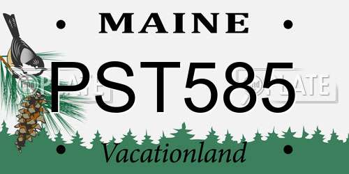 PST585 Maine License Plate