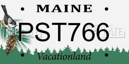 PST766 Maine License Plate