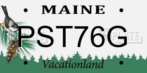 PST76G Maine License Plate