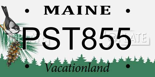 PST855 Maine License Plate