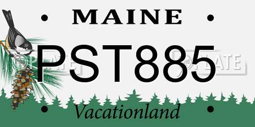 PST885 Maine License Plate