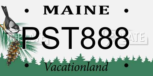 PST888 Maine License Plate