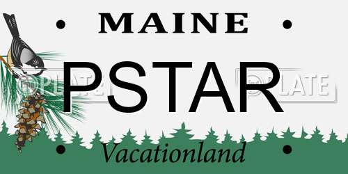 PSTAR Maine License Plate