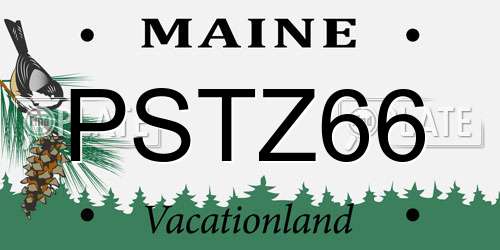 PSTZ66 Maine License Plate
