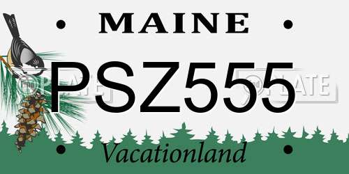 PSZ555 Maine License Plate