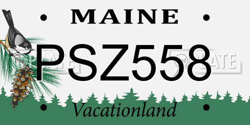 PSZ558 Maine License Plate