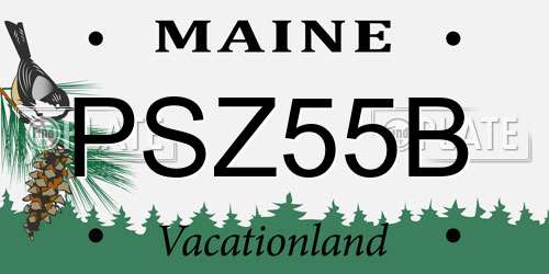 PSZ55B Maine License Plate