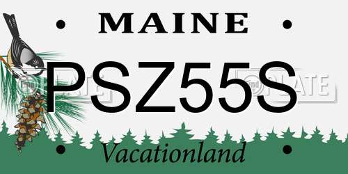 PSZ55S Maine License Plate