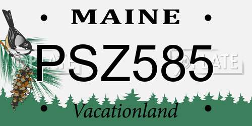 PSZ585 Maine License Plate