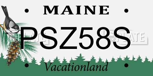 PSZ58S Maine License Plate