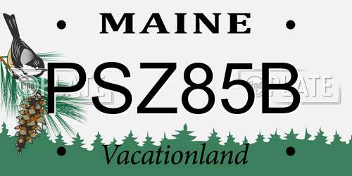 PSZ85B Maine License Plate