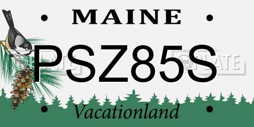 PSZ85S Maine License Plate