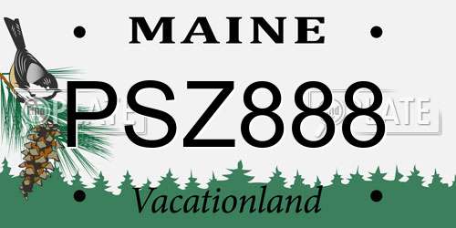 PSZ888 Maine License Plate