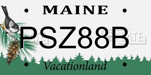 PSZ88B Maine License Plate