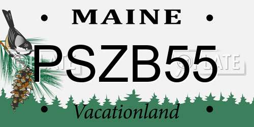 PSZB55 Maine License Plate