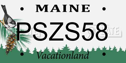 PSZS58 Maine License Plate