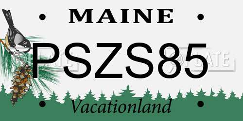 PSZS85 Maine License Plate