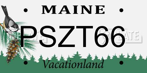 PSZT66 Maine License Plate