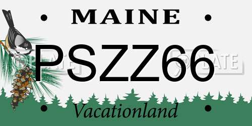 PSZZ66 Maine License Plate