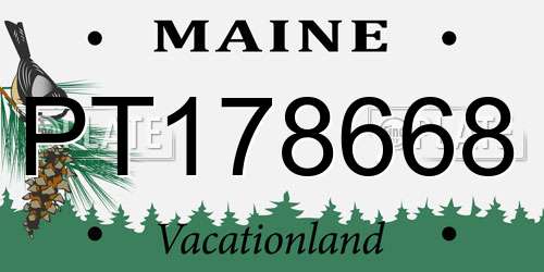 PT178668 Maine License Plate