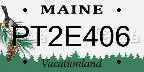 PT2E406 Maine License Plate