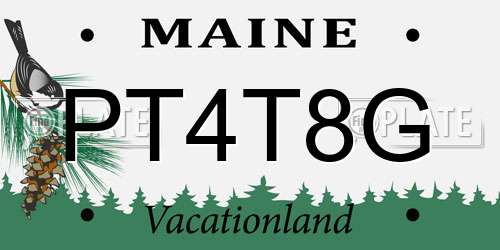 PT4T8G Maine License Plate