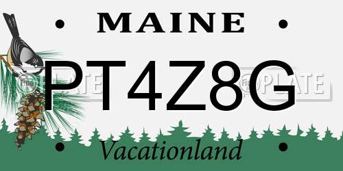 PT4Z8G Maine License Plate