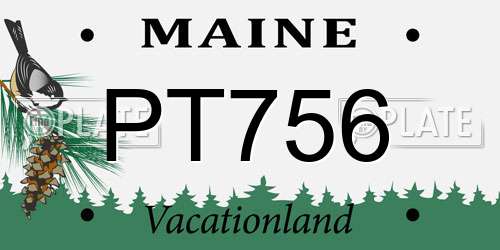 PT756 Maine License Plate