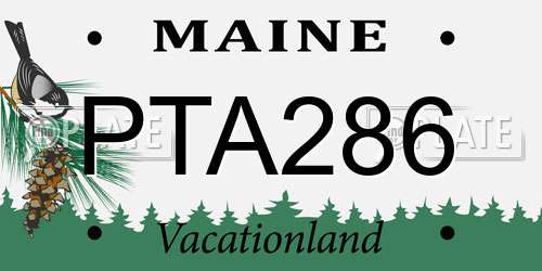 PTA286 Maine License Plate