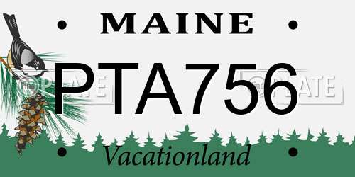 PTA756 Maine License Plate