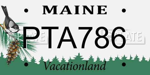 PTA786 Maine License Plate