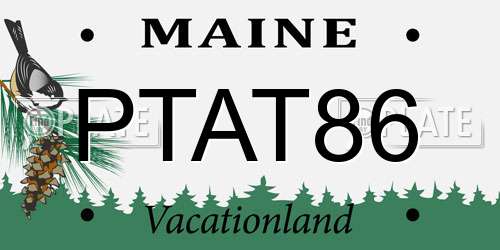 PTAT86 Maine License Plate