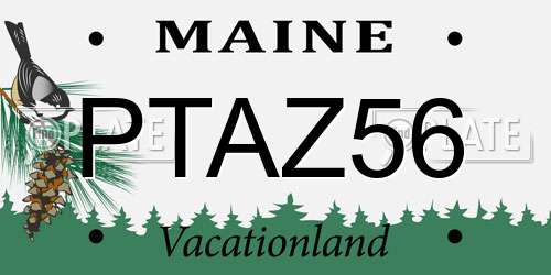 PTAZ56 Maine License Plate